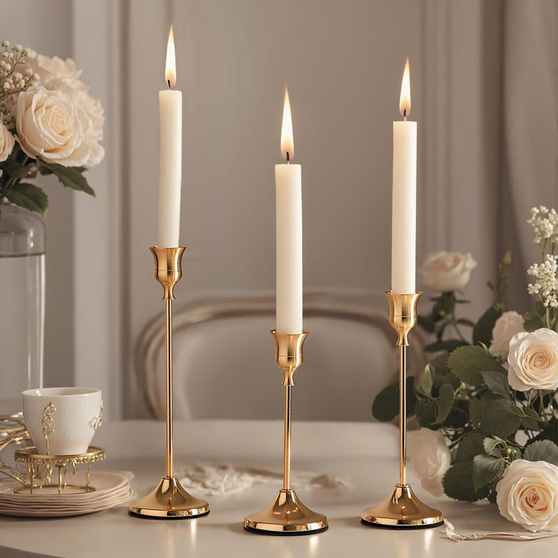 Vintage Candlestick Holder Set – Retro Modern Candle Stands for Table Decor, Weddings, Mantels & Home Styling