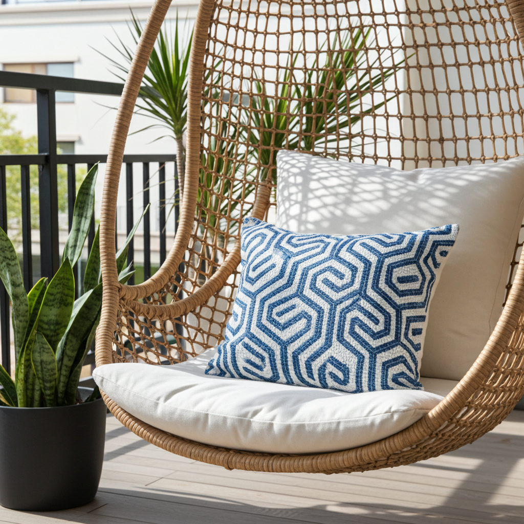 Pitaya Blue and White Luxury Throw Pillow