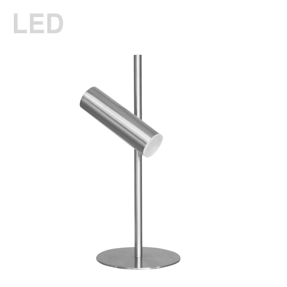 Constance Modern Satin Chrome Table Lamp with Frosted Acrylic Diffuser – 6W LED, Dimmable
