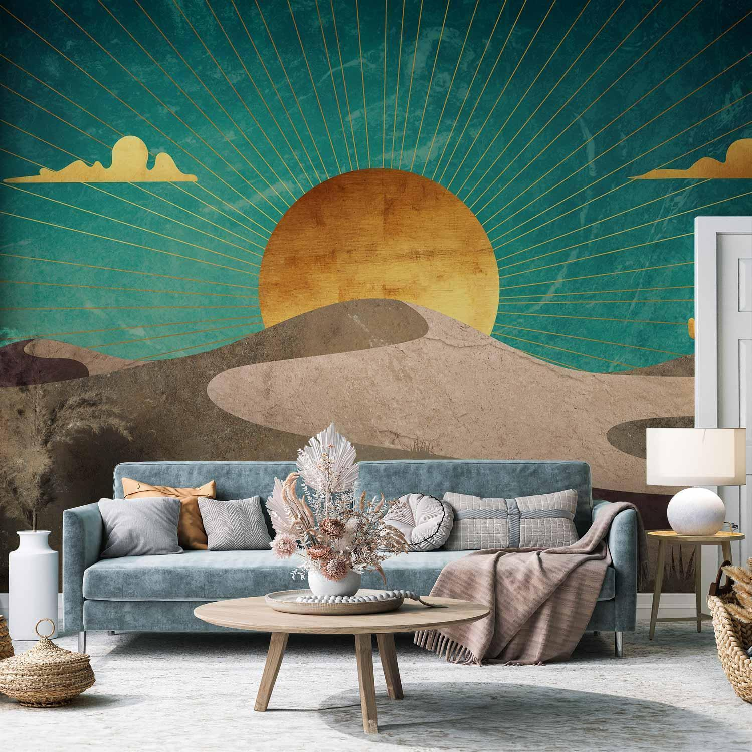 Morning in the Desert Wall Mural with 3D Effect and UV Protection