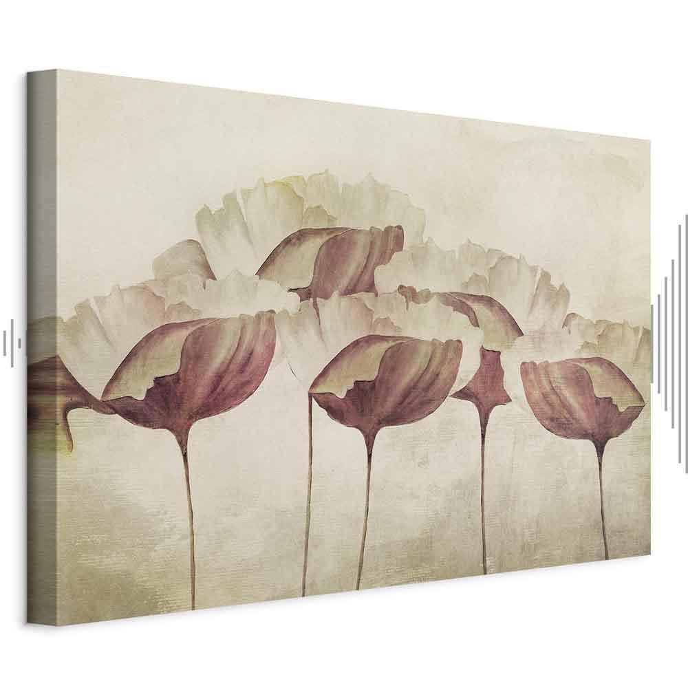 Quadro - Flowers in Beige (1 Part) Wide