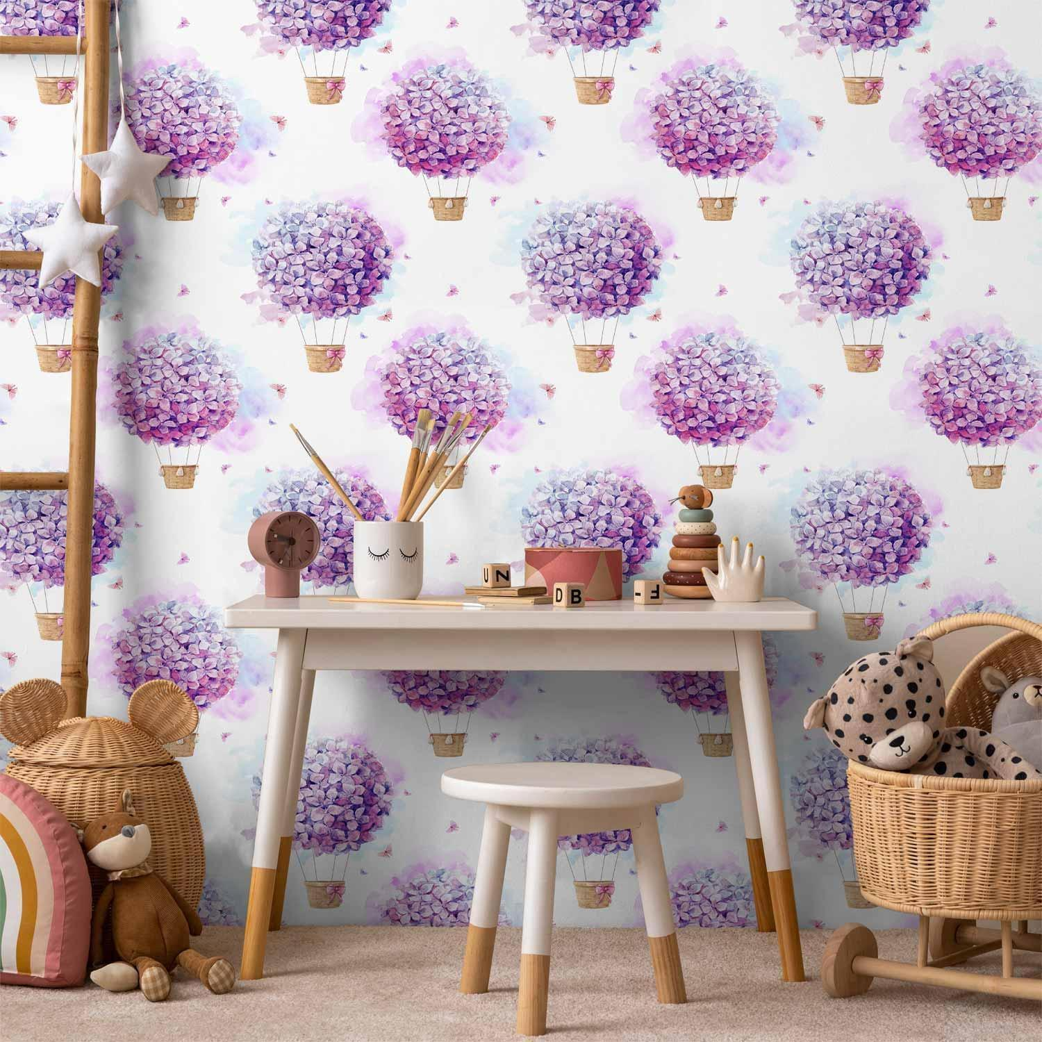 Premium Fade-Resistant Balloons of Flowers Wallpaper
