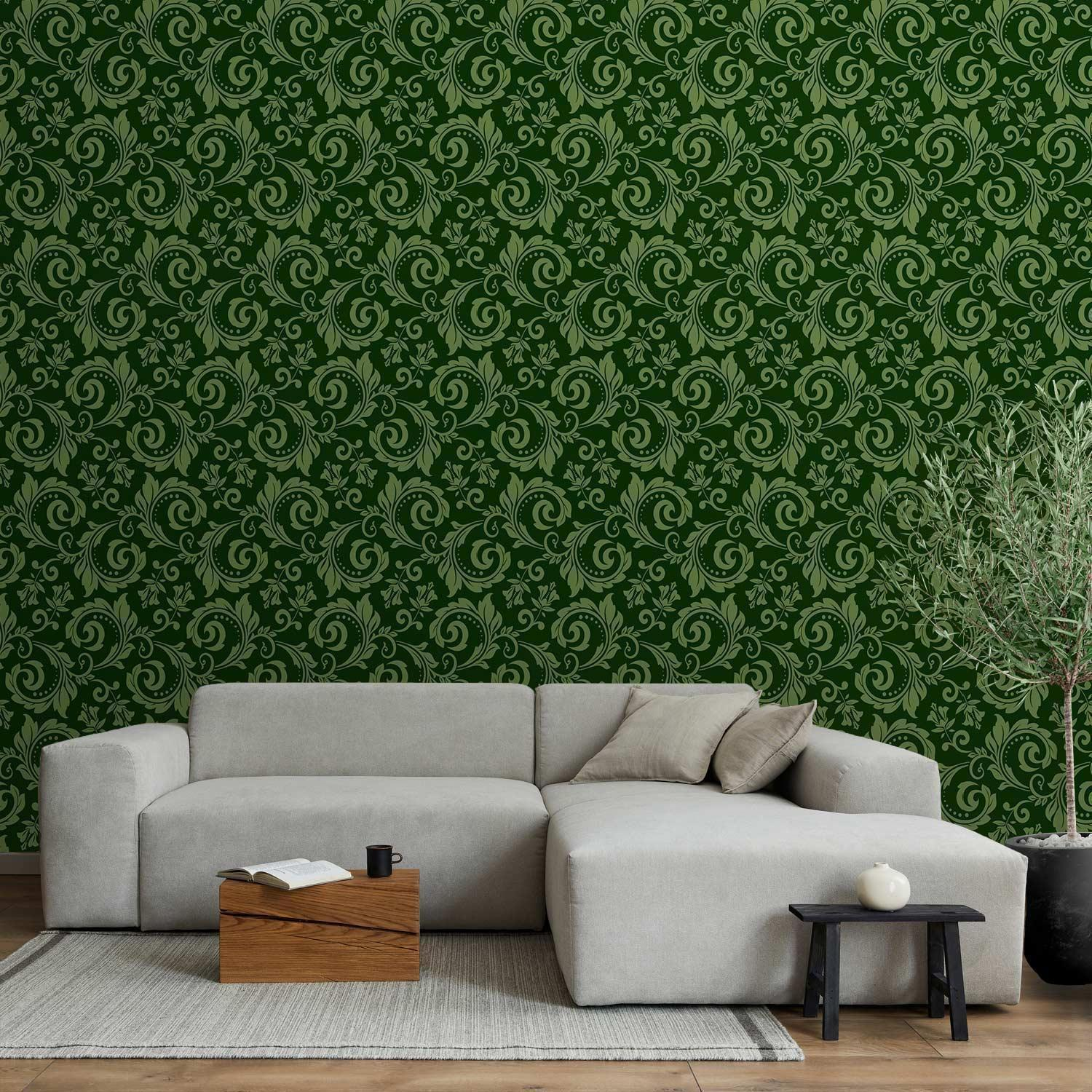 Premium Fade-Resistant Evening Green Wallpaper