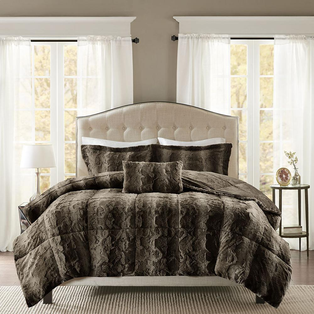 4PC Faux Fur Comforter Set