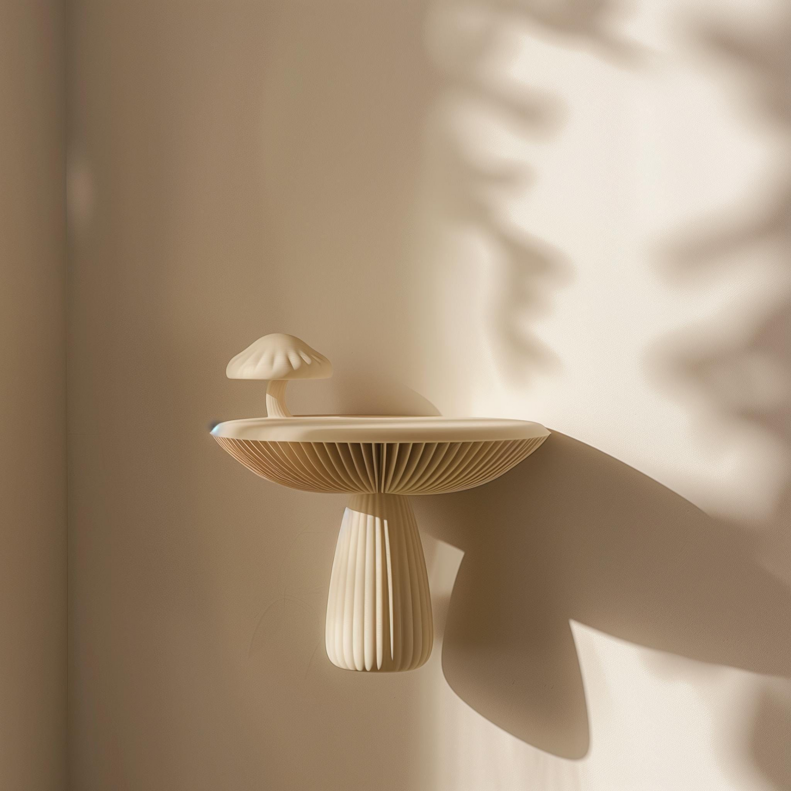 3D Printed Mushroom Wall Shelf – Sculptural Floating Decor