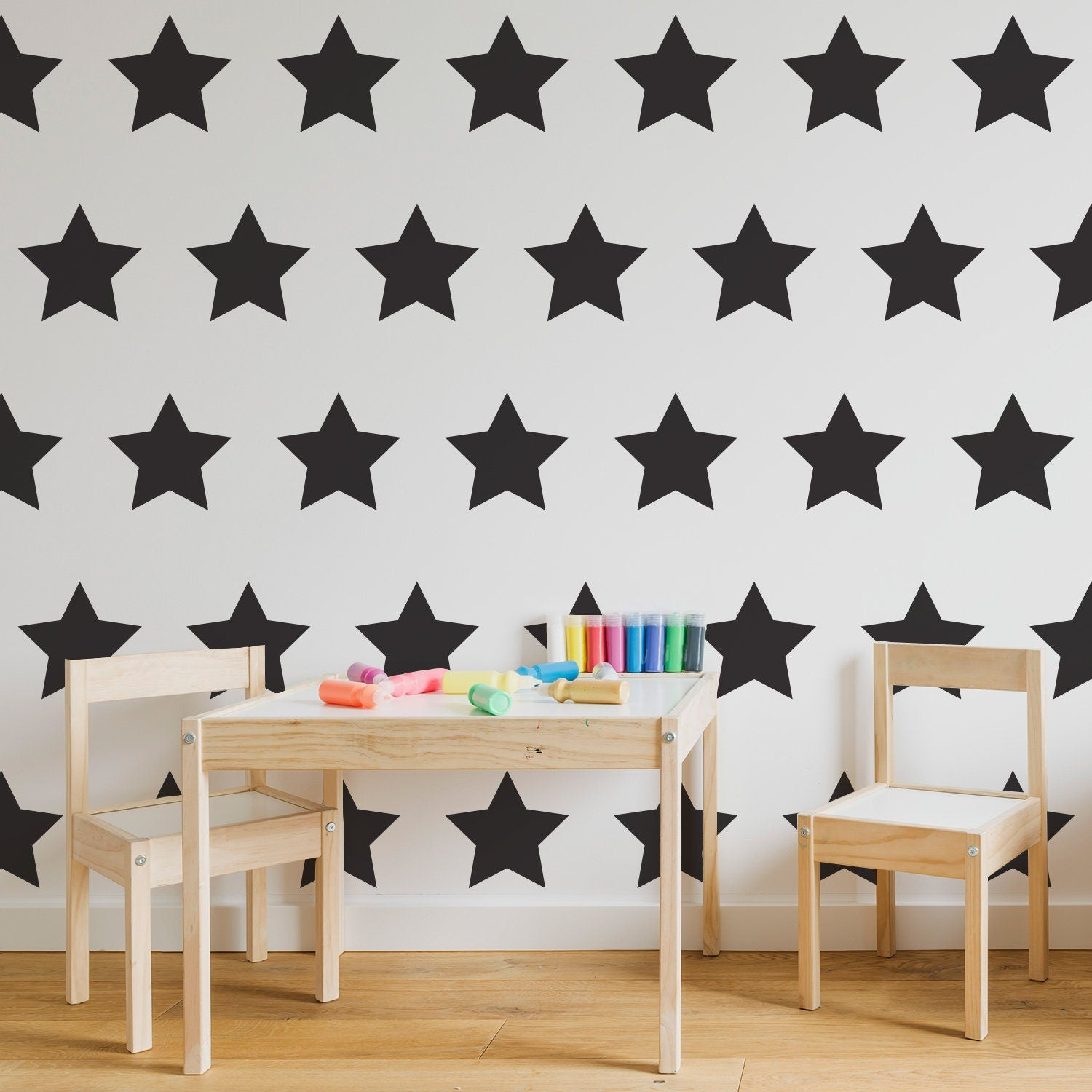 Star Wall Decals Set (40pcs) – Removable Vinyl Stickers for Soft, Dreamlike Nursery Spaces
