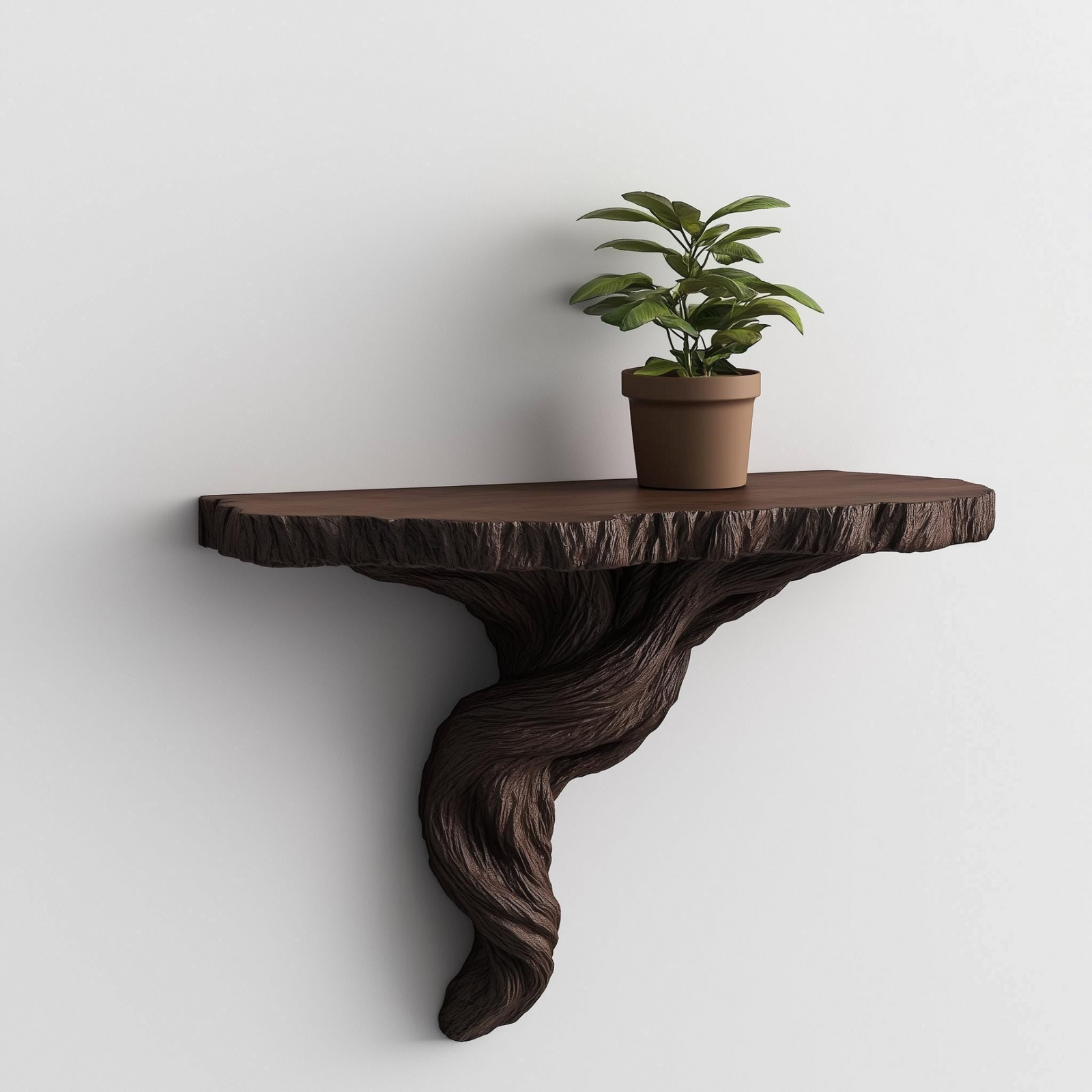 3D Printed Tree Root Wall Shelf – Organic Floating Shelf Decor