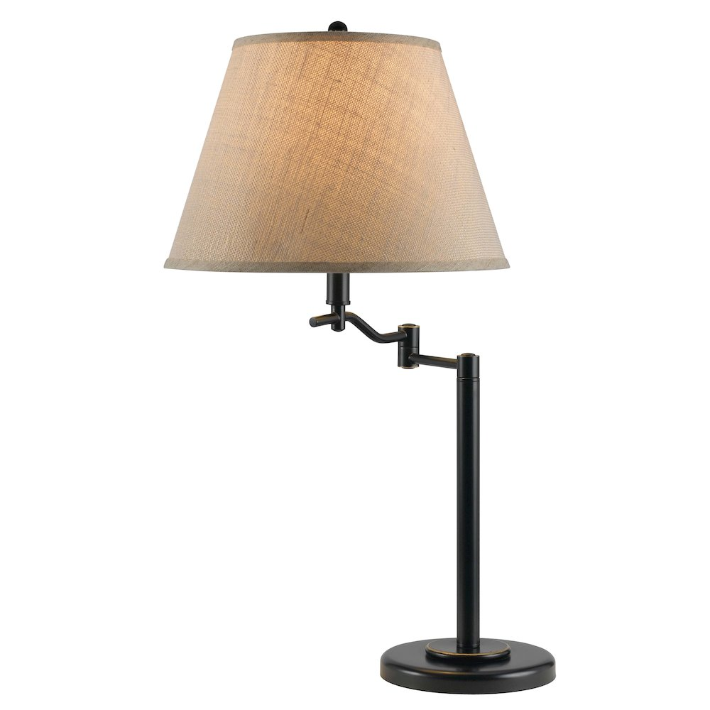 150W Dana Swing Arm Table Lamp – 28.5" Dark Bronze Metal with Hardback Fabric Shade