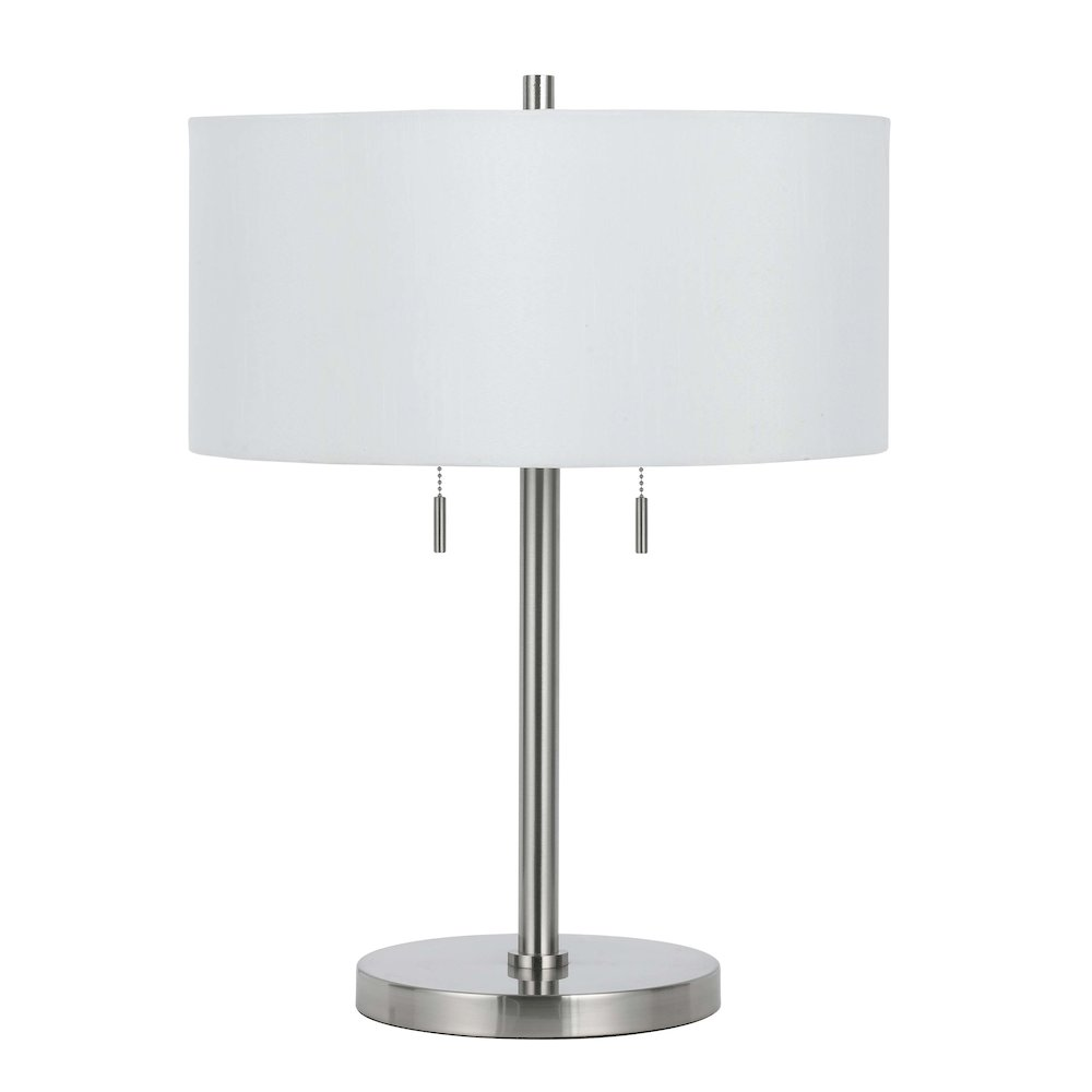 Calais 2-Light Metal Table Lamp – Brushed Steel with Spider Shade (23.5" H, 60W Each)