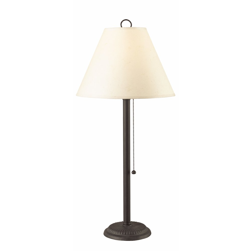 75W Candlestick Table Lamp – 27.5" Black Rust Finish with Pull Chain