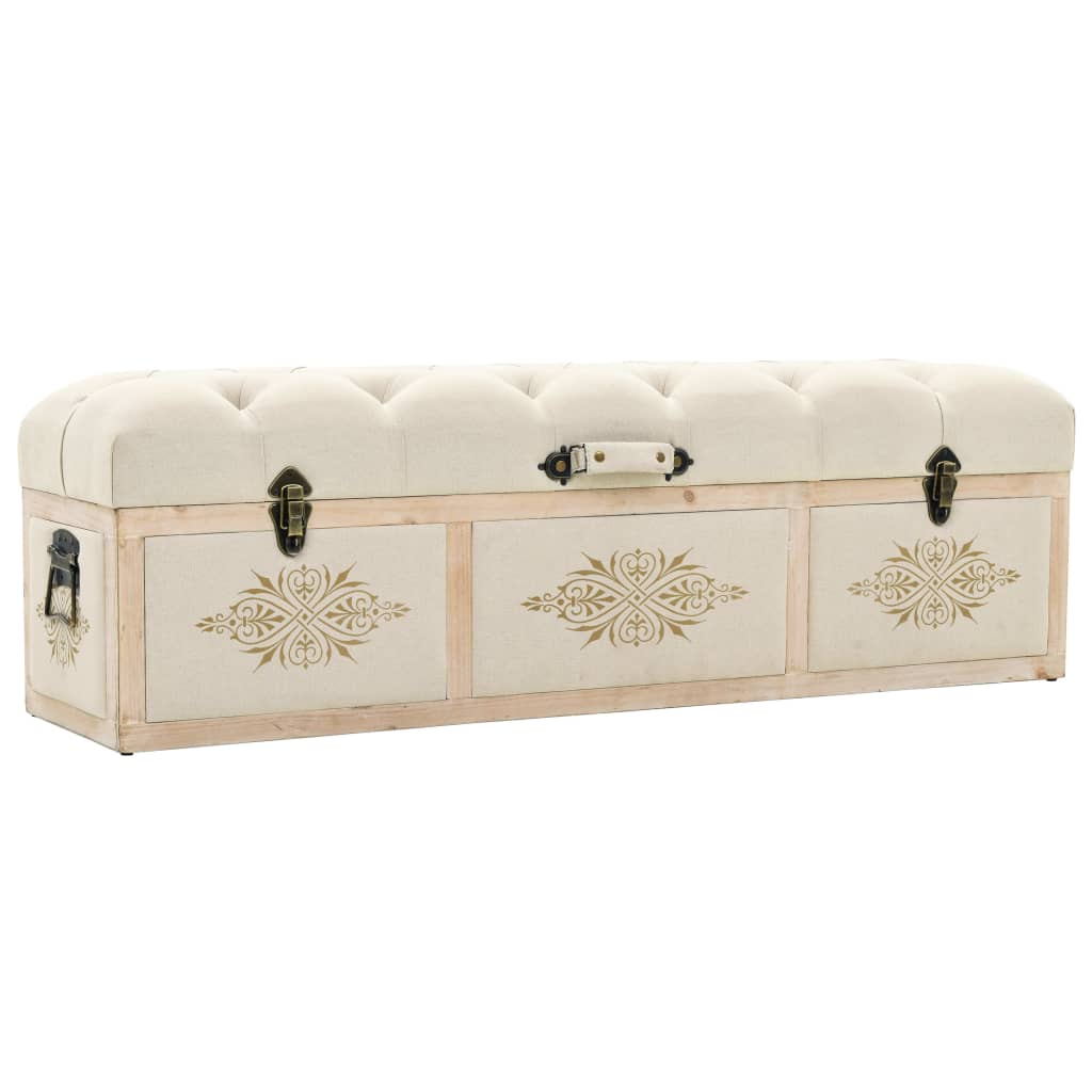 vidaXL Storage Bench Cream