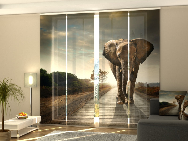 Imperial Elephant Panel Curtain Set – 4 Decorative Panels