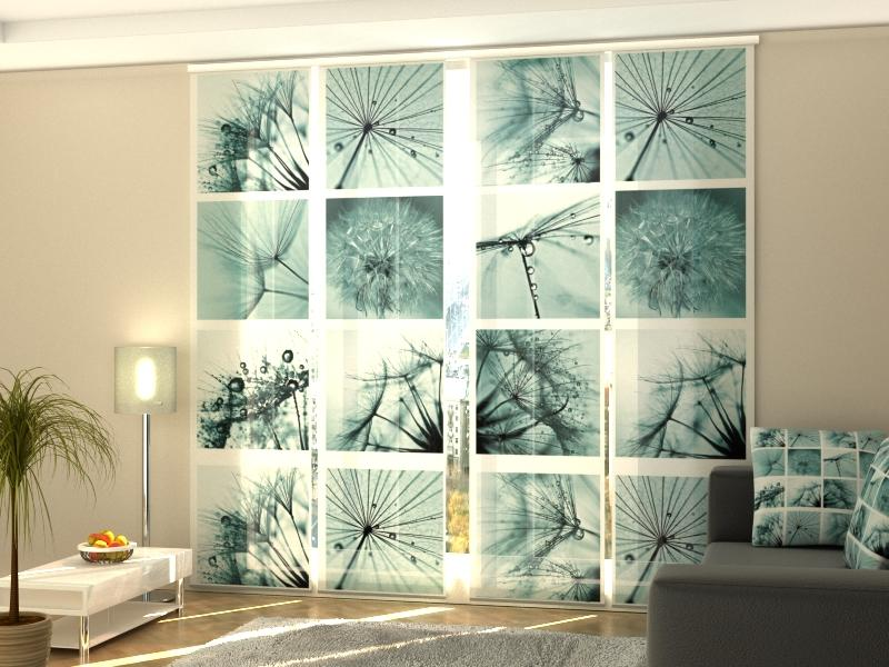 Superior Dandelion panel curtain Set with Realistic Botanical Print