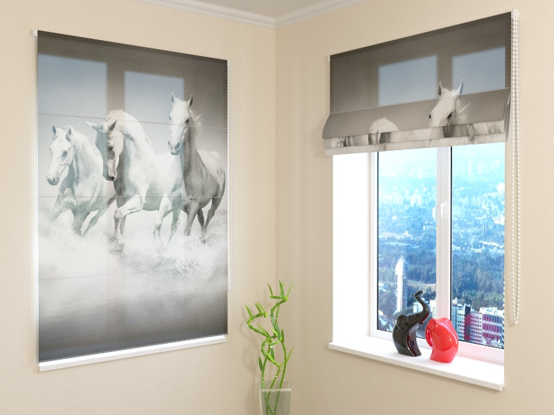 Premium White-Inspired roman shades for Bright and Elegant Interiors