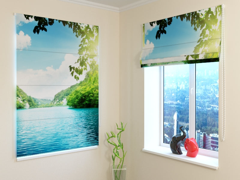 Peaceful Lake Roman Shades for Calm & Nature-Inspired Interiors