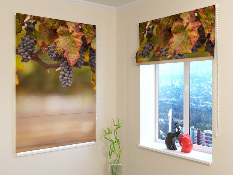 Luxurious Autumn Vineyard roman shades for Warm Seasonal Elegance