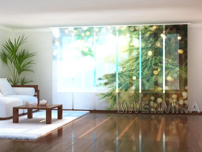 Premium Magical Christmas Tree panel curtain Set with HD Festive Print