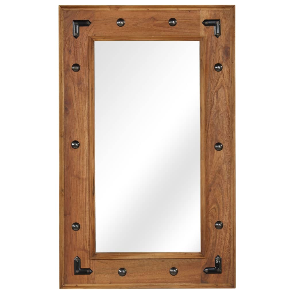vidaXL Mirror Solid Acacia Wood 50x80 cm