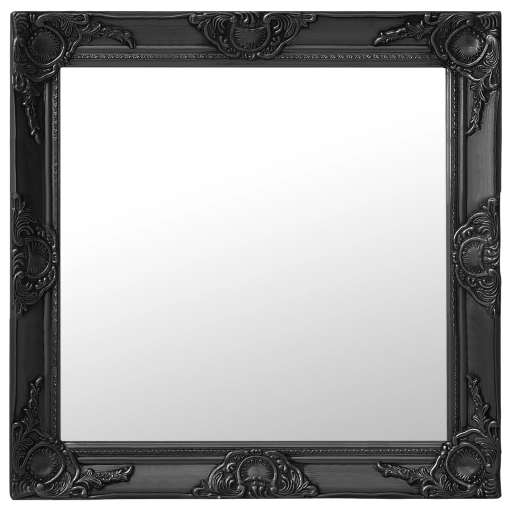 vidaXL Wall Mirror Baroque Style 60x60 cm Black