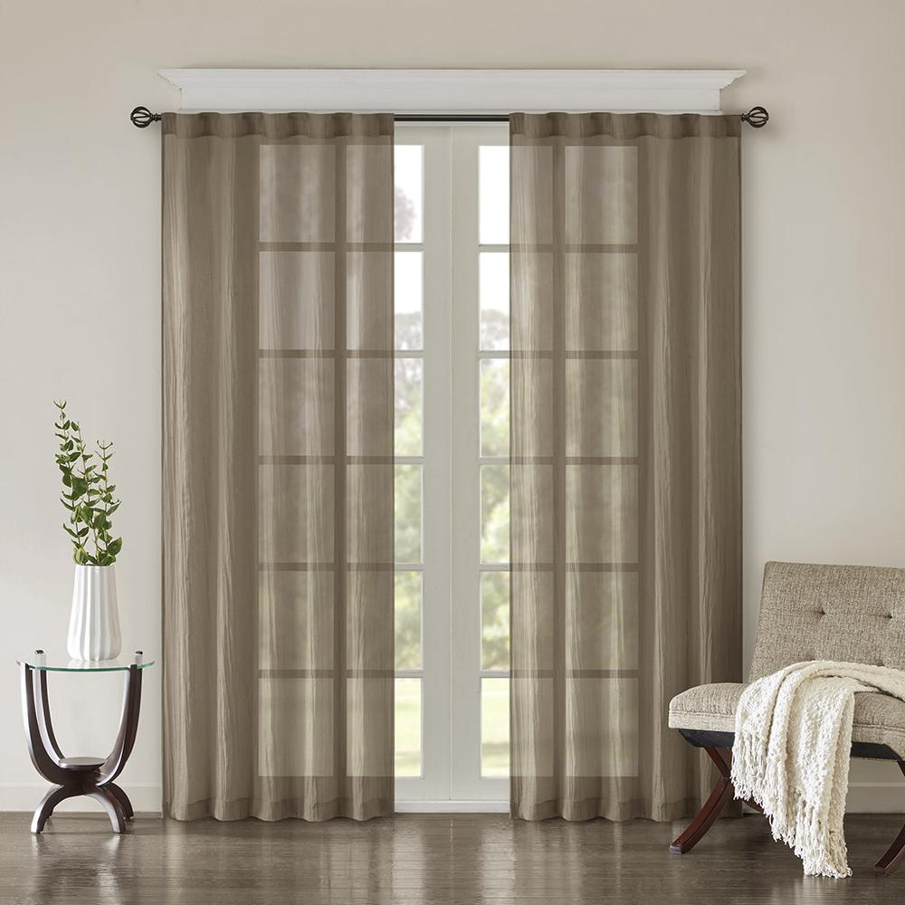 Solid Crushed Curtain Panel Pair
