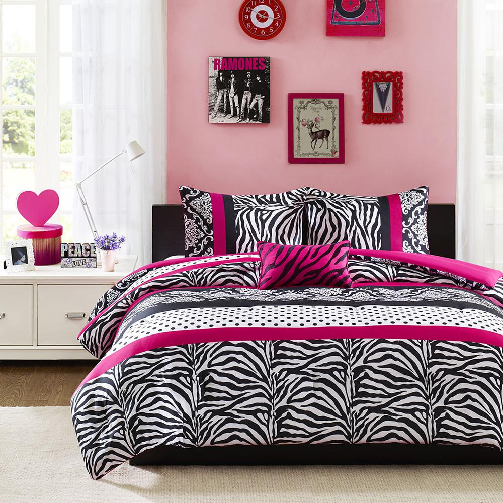 Reagan Comforter Set, Pink color