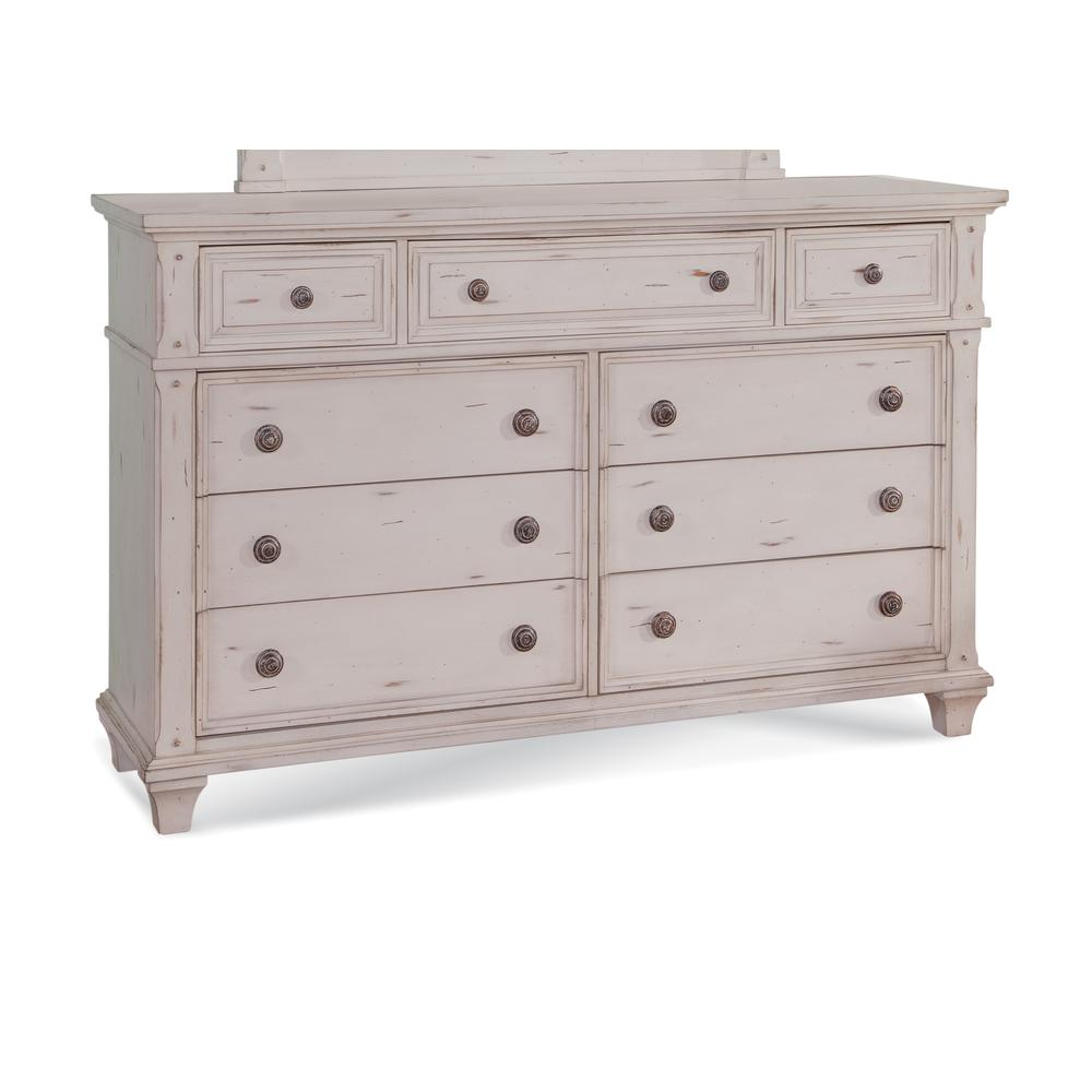 Sedona 9-Drawer Dresser – Cobblestone White Mahogany Veneer