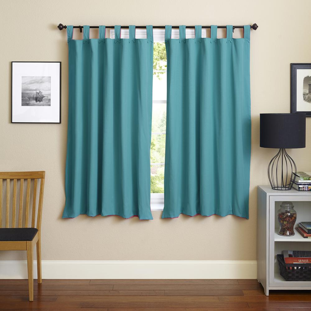 Blazing Needles 63-inch by 52-inch Twill Insulated Blackout Two-Tone Reversible Curtain Panels (Set of 2)