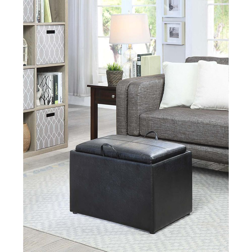 Accent Storage Ottoman with Reversible Tray