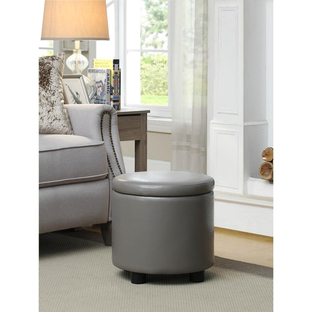 Designs 4 Comfort Round Accent Storage Ottoman with Reversible Tray Lid
