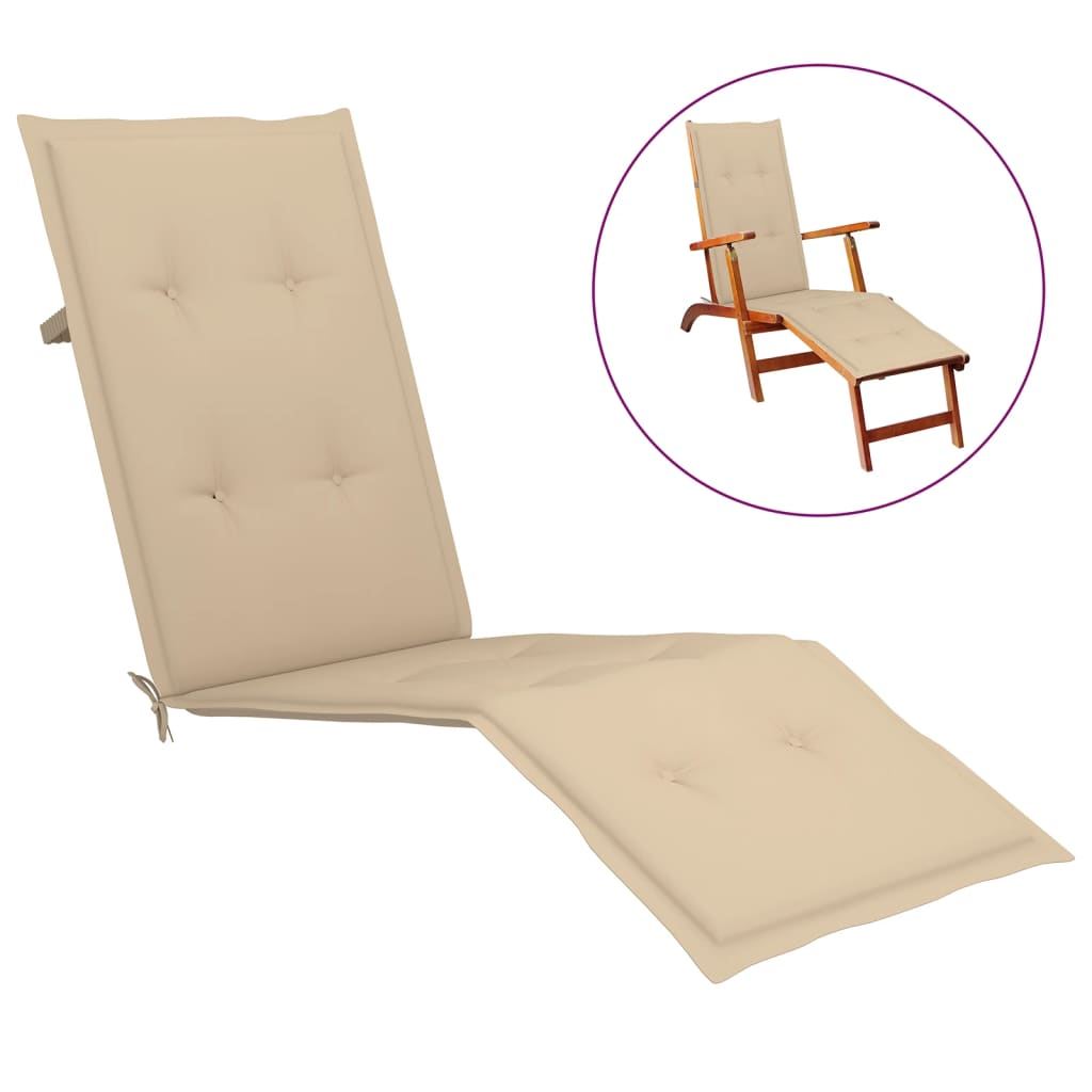 vidaXL Deck Chair Cushion Beige Oxford fabric (100% polyester)
