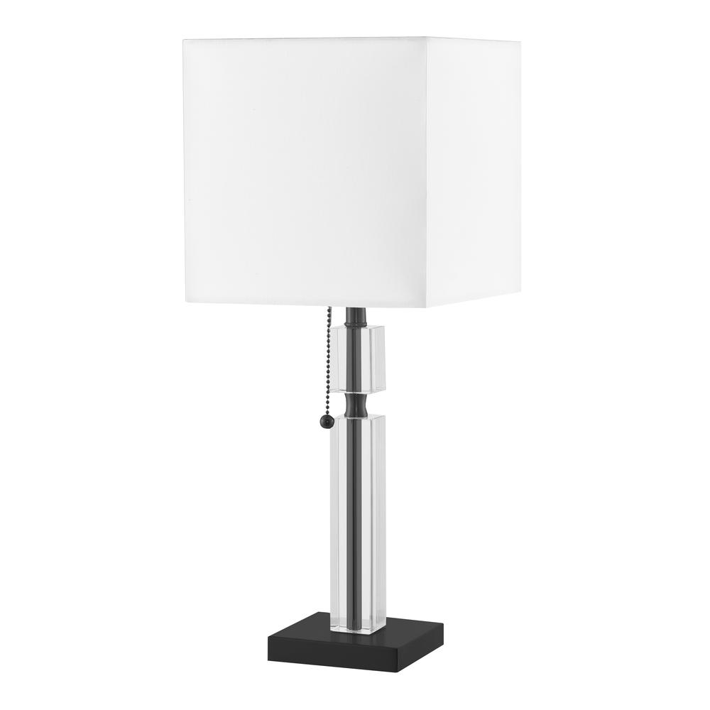 Fernanda Matte Black Metal Table Lamp with White Shade – 1-Light, E26 100W
