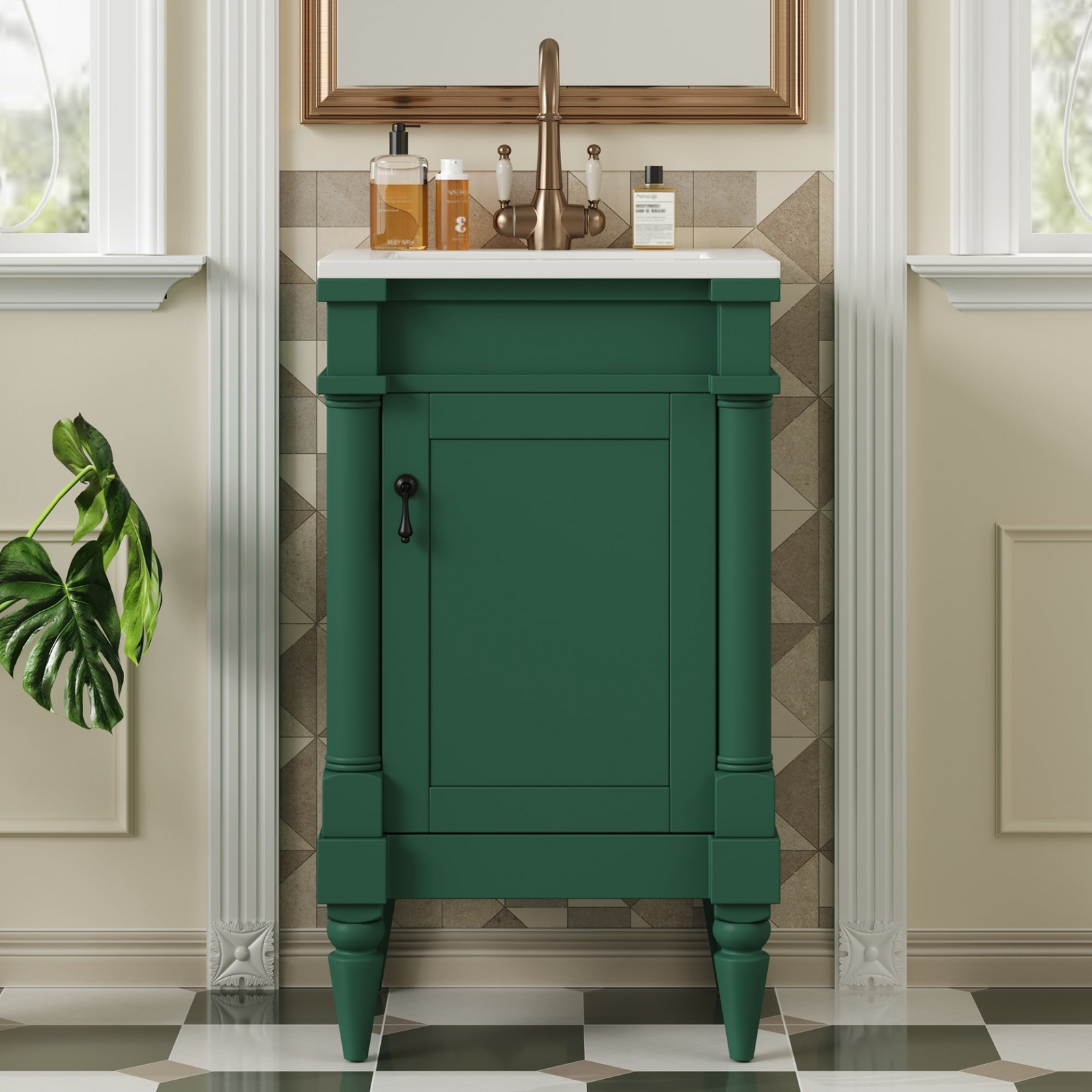 Modern Freestanding Bathroom Vanity with Sink and Adjustable Shelf, Single Sink Cabinet