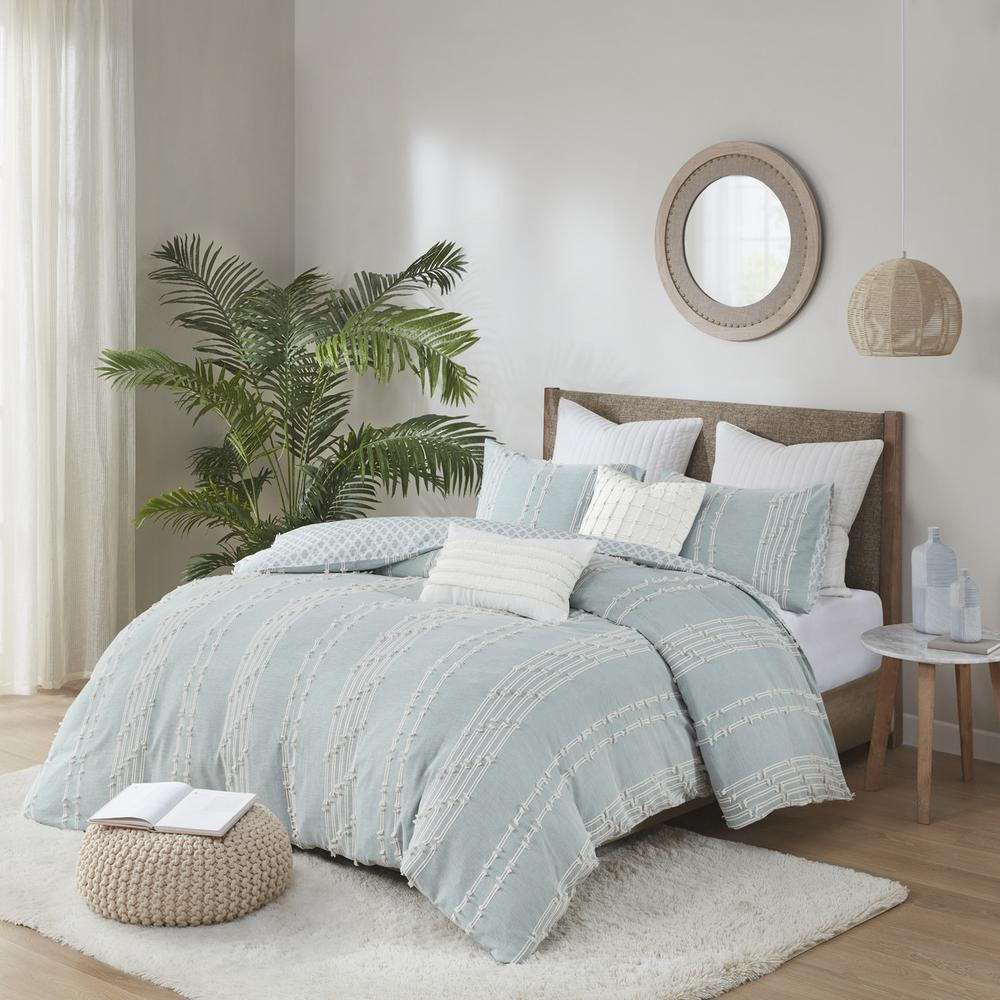 3 Piece Cotton Jacquard Duvet Cover Set