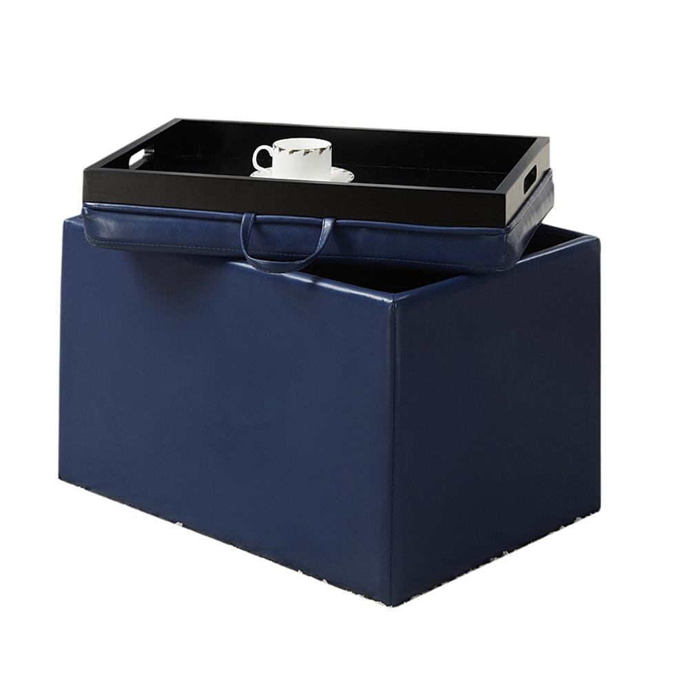 Accent Storage Ottoman with Reversible Tray