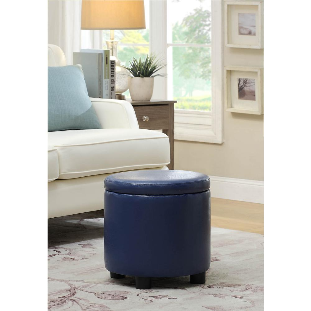 Designs 4 Comfort Round Accent Storage Ottoman with Reversible Tray Lid