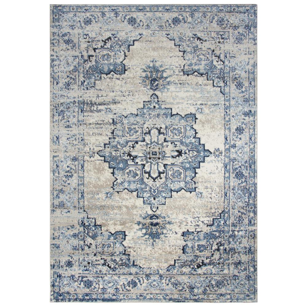 Encore Blue 5'2" x 7'3" Power-Loomed Rug- EN7350