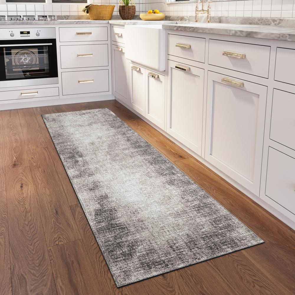 Rylee Mocha Transitional Abstract 2'3" x 7'6" Runner Rug Mocha ARY31