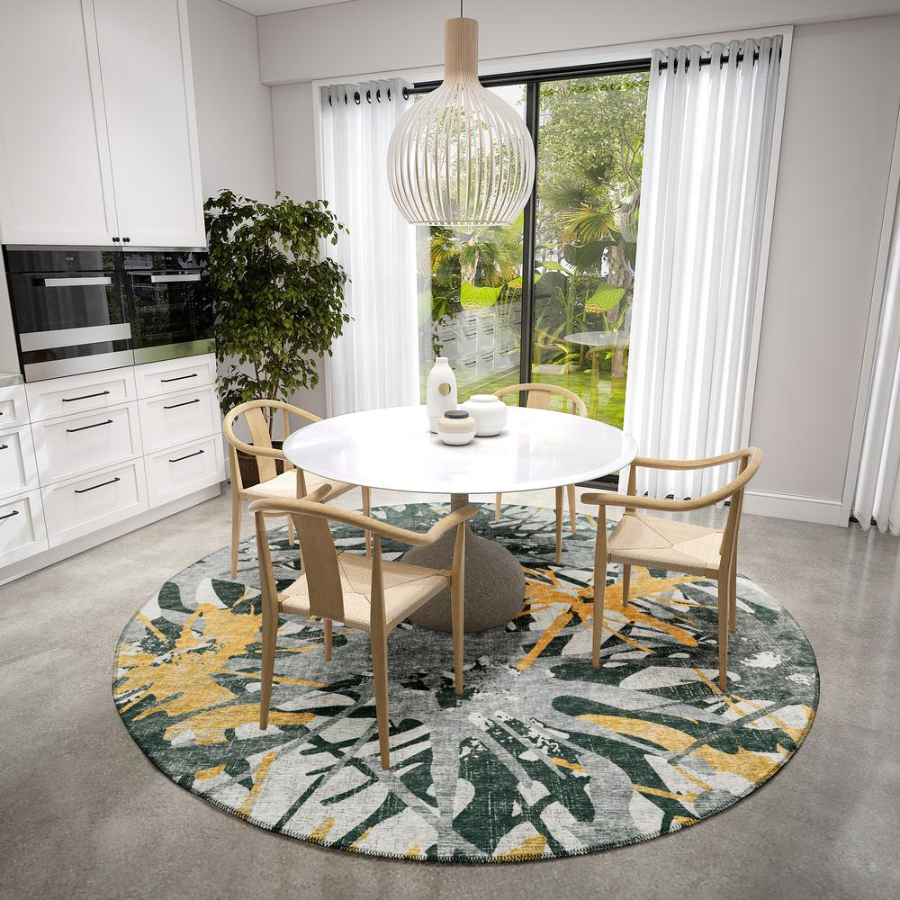 Bravado Gilded Contemporary Color Splash 8' x 8' Area Rug Gilded ABV36