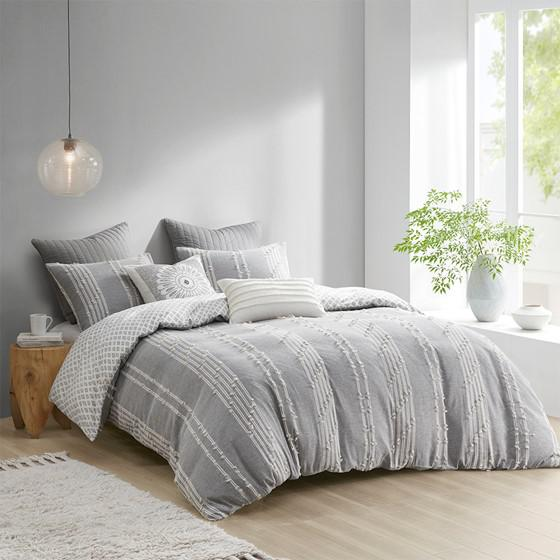 3 Piece Cotton Jacquard Comforter Set
