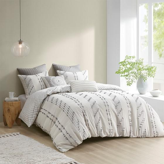 3 Piece Cotton Jacquard Duvet Cover Set