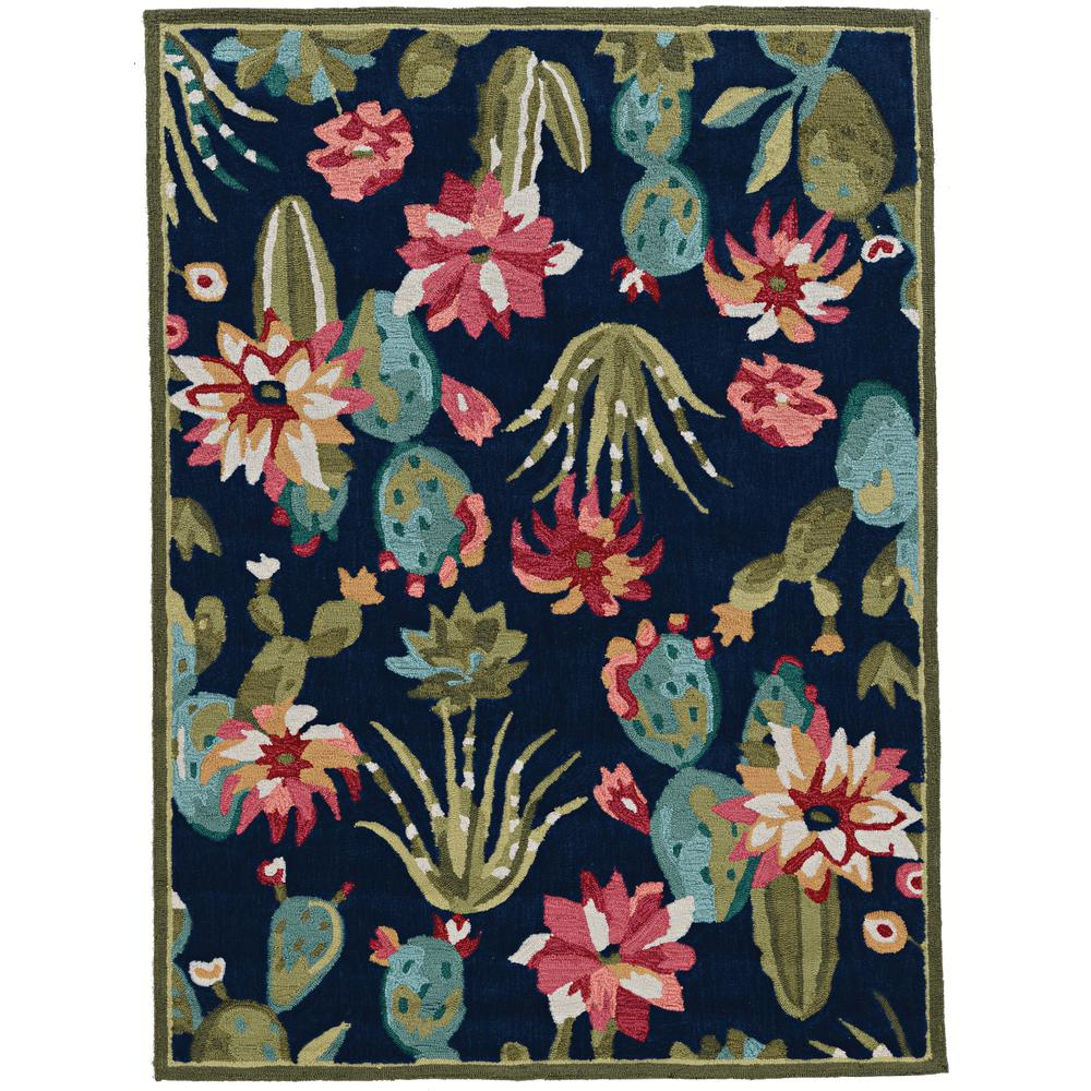 Trio Cactus Navy & Multi 5x7, Rug