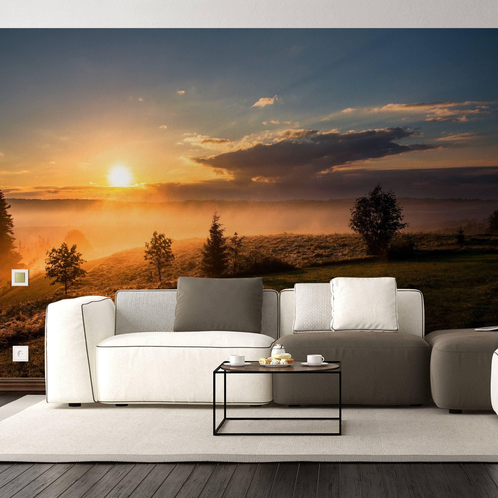 Natural Serenade Transformative Sunset Wall Decals - Scenic Nature Wallpaper
