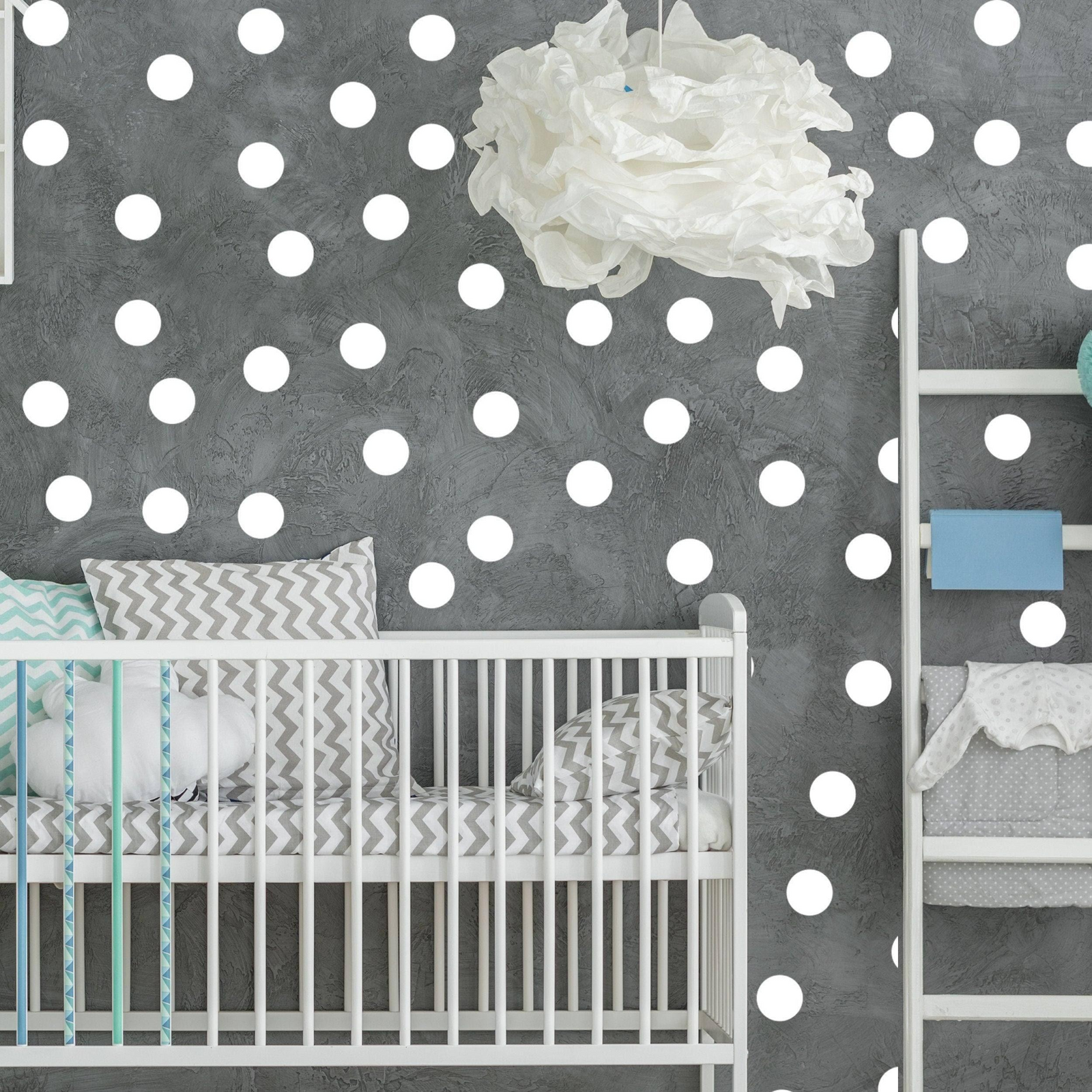 Peel and Stick Wall Sticker – White Circle Vinyl Wall Decals (215-Piece 2-Inch Dot Set)