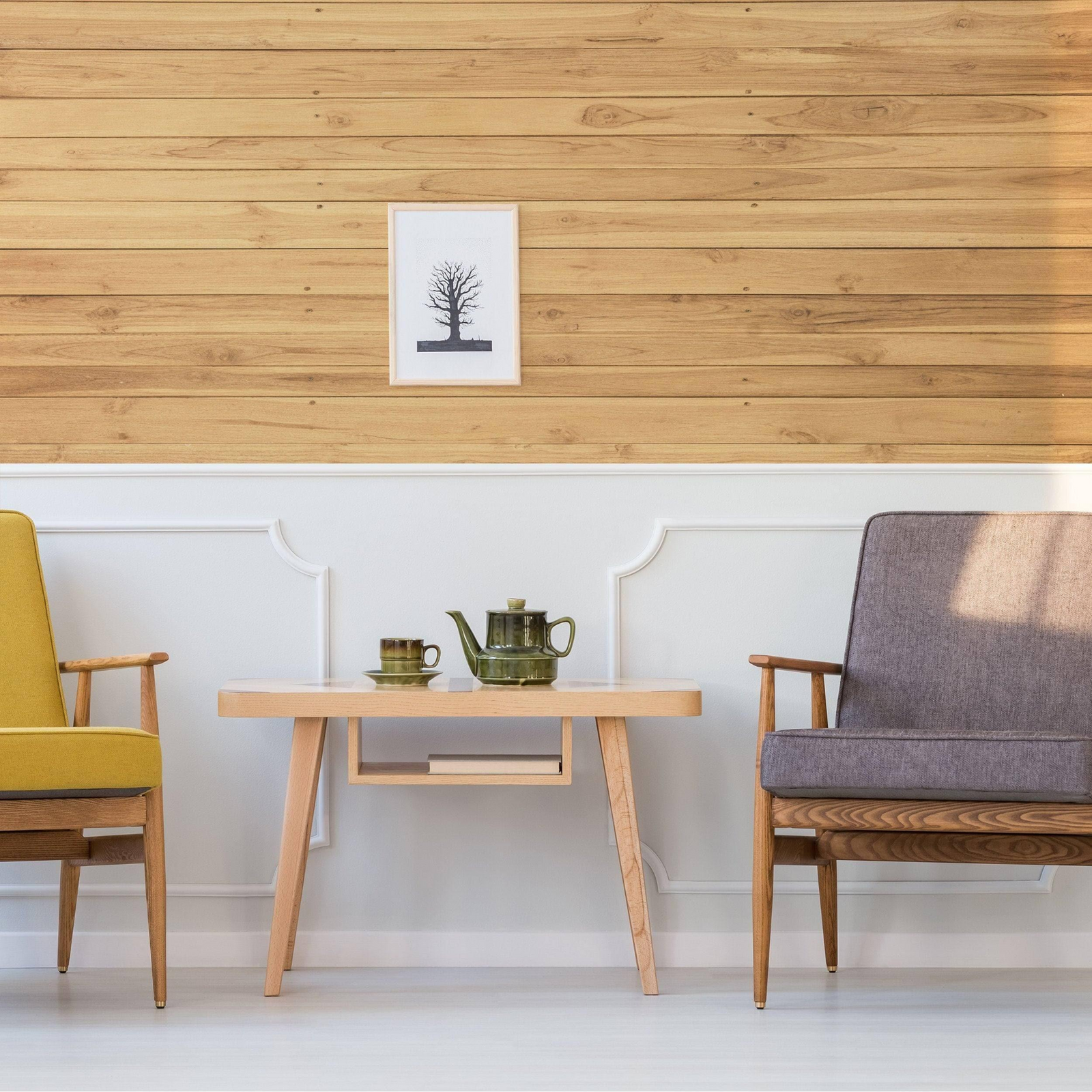Adhesive Rustic Wood Wallpaper, Peel & Stick, Removable Décor