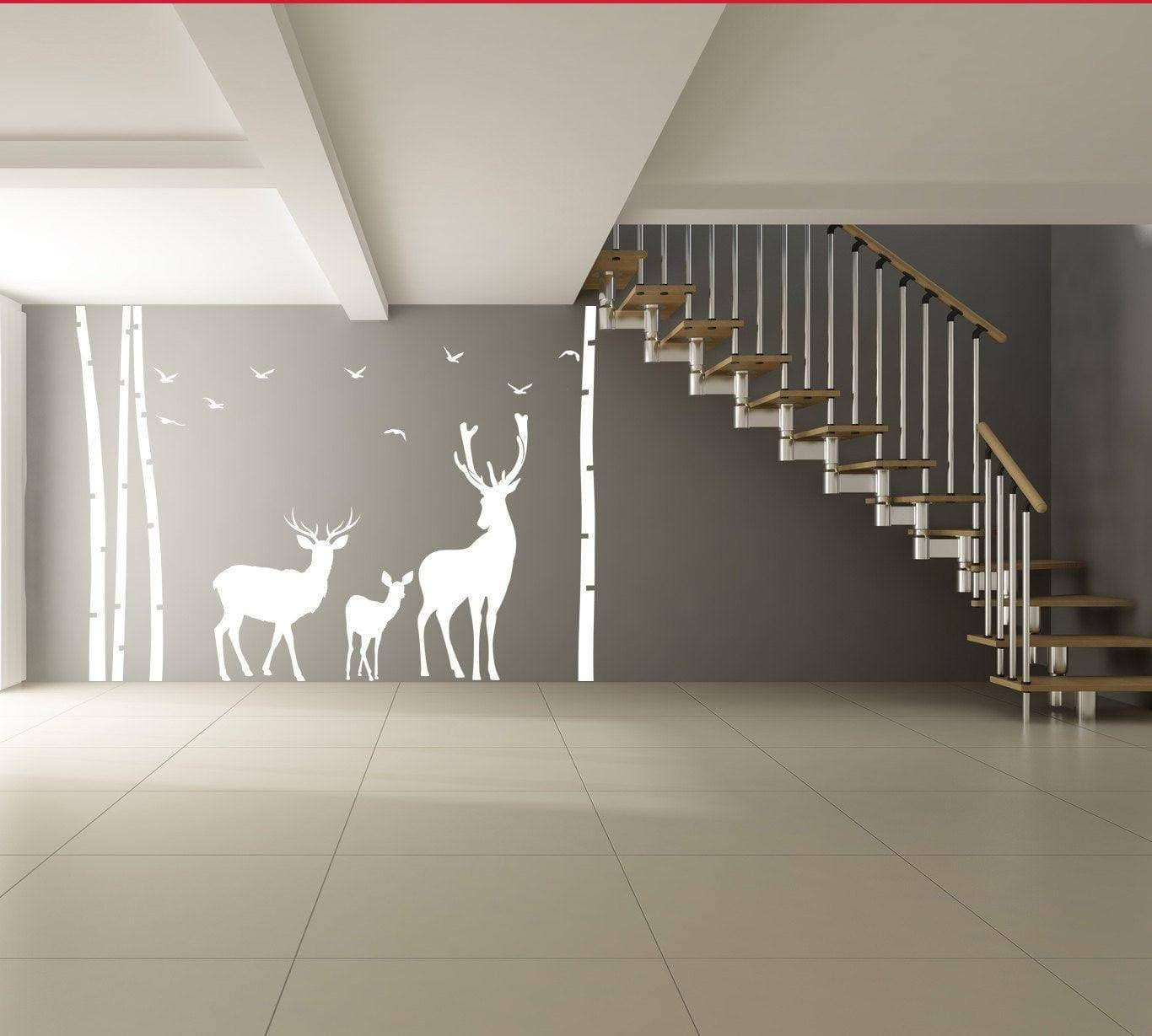Deer Wildlife Wall Decal – Peel and Stick Vinyl Nature Wall Art for Living Room & Cabin Decor