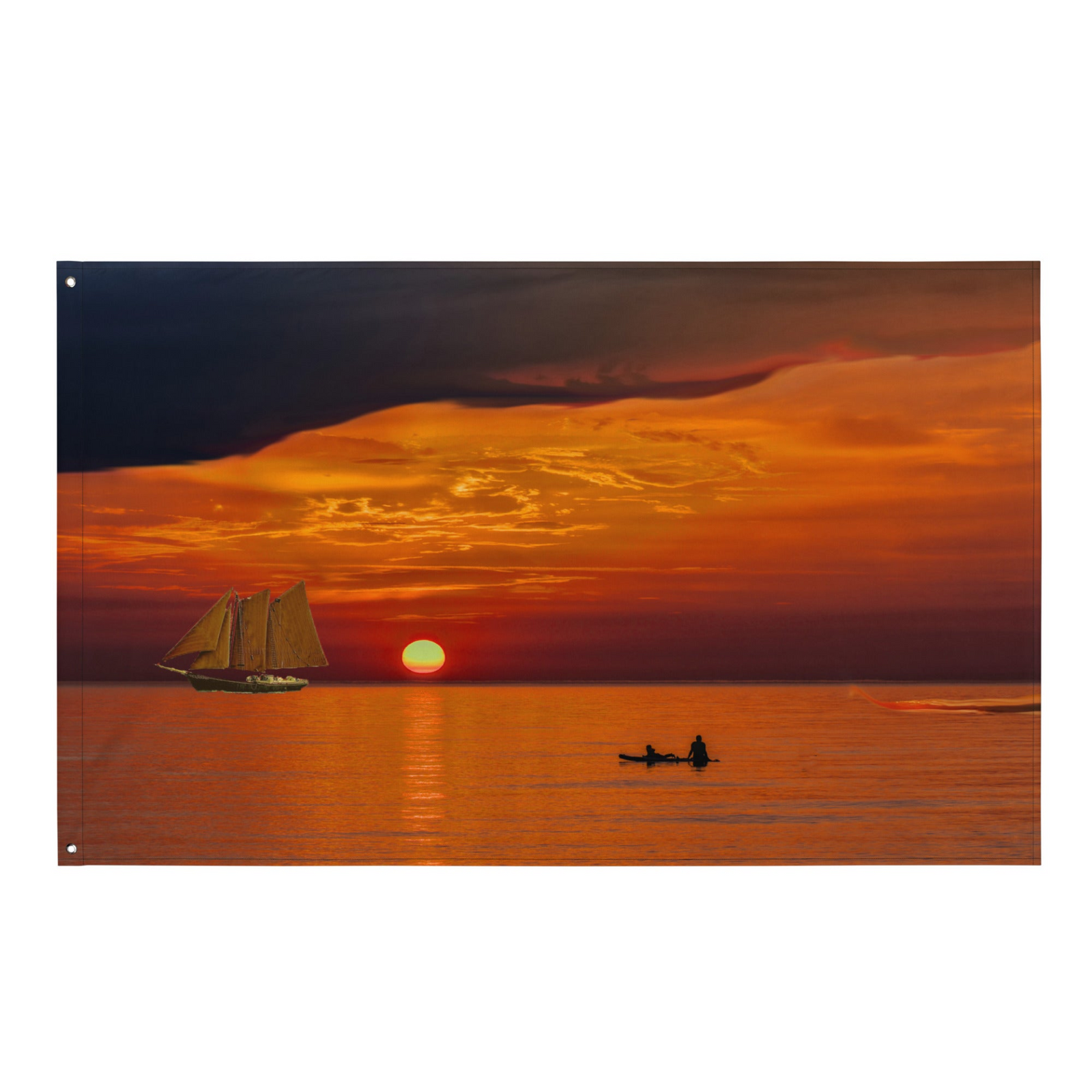 Fisherman and Ship Wall Tapestry – 100% Polyester Nautical Wall Hanging