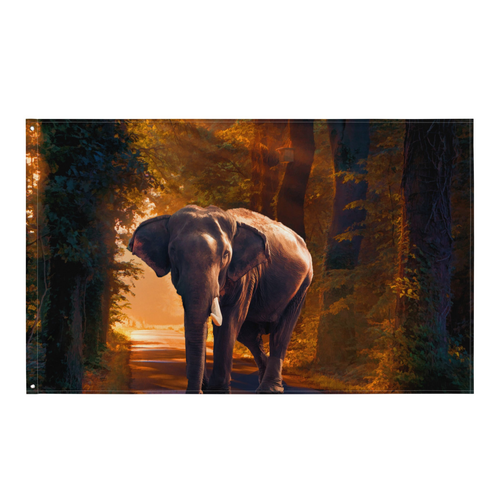 Elephant Wall Tapestry – Statement Polyester Flag Wall Hanging