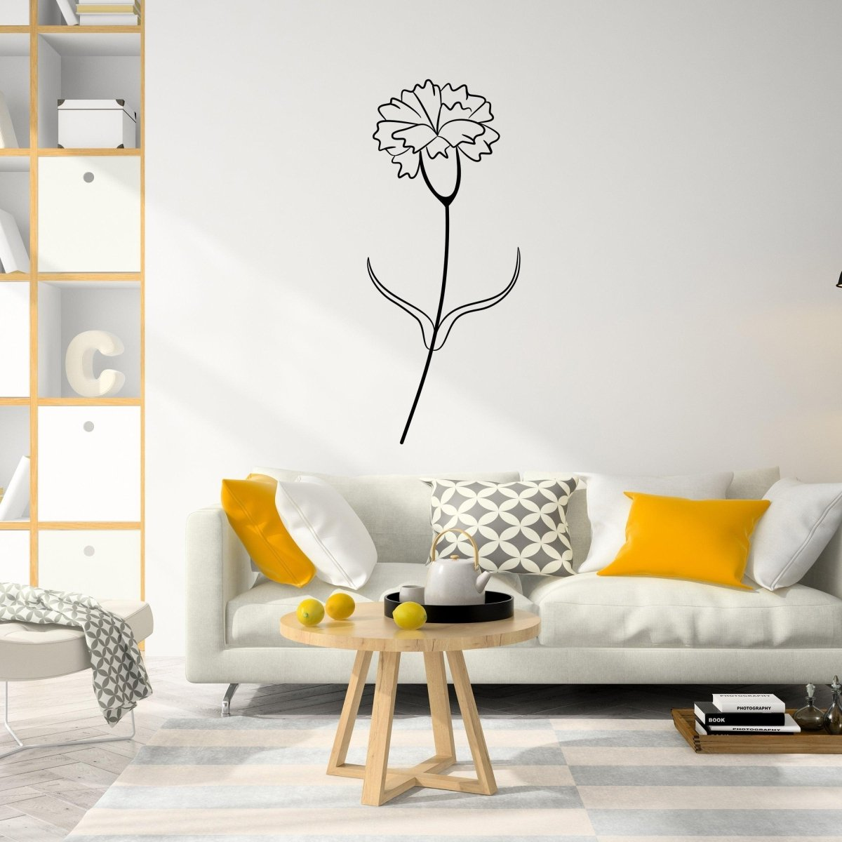 Birth Flower Peel and Stick Vinyl Decal – Personalized Floral Wall Decor Sticker