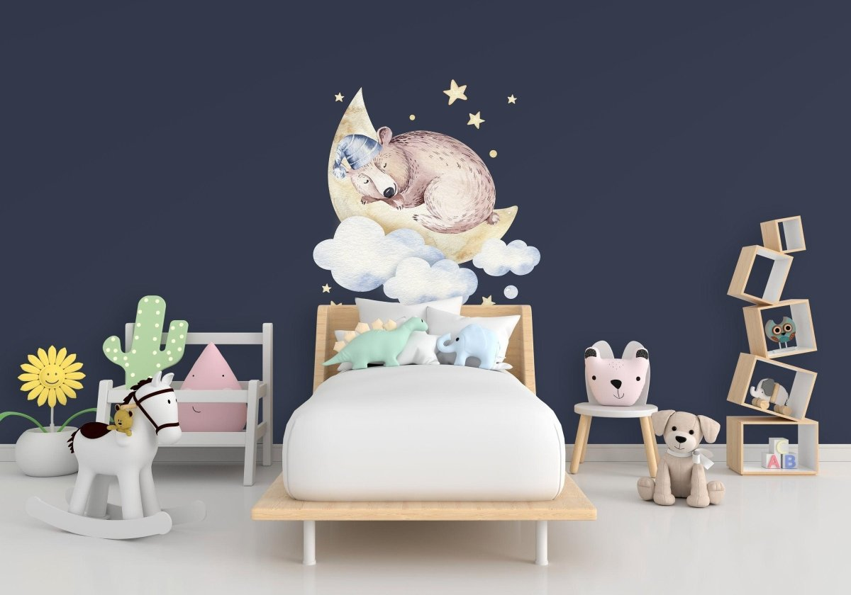 Baby Animal Cloud Wall Decal – Peel and Stick Vinyl Nursery Wall Decor