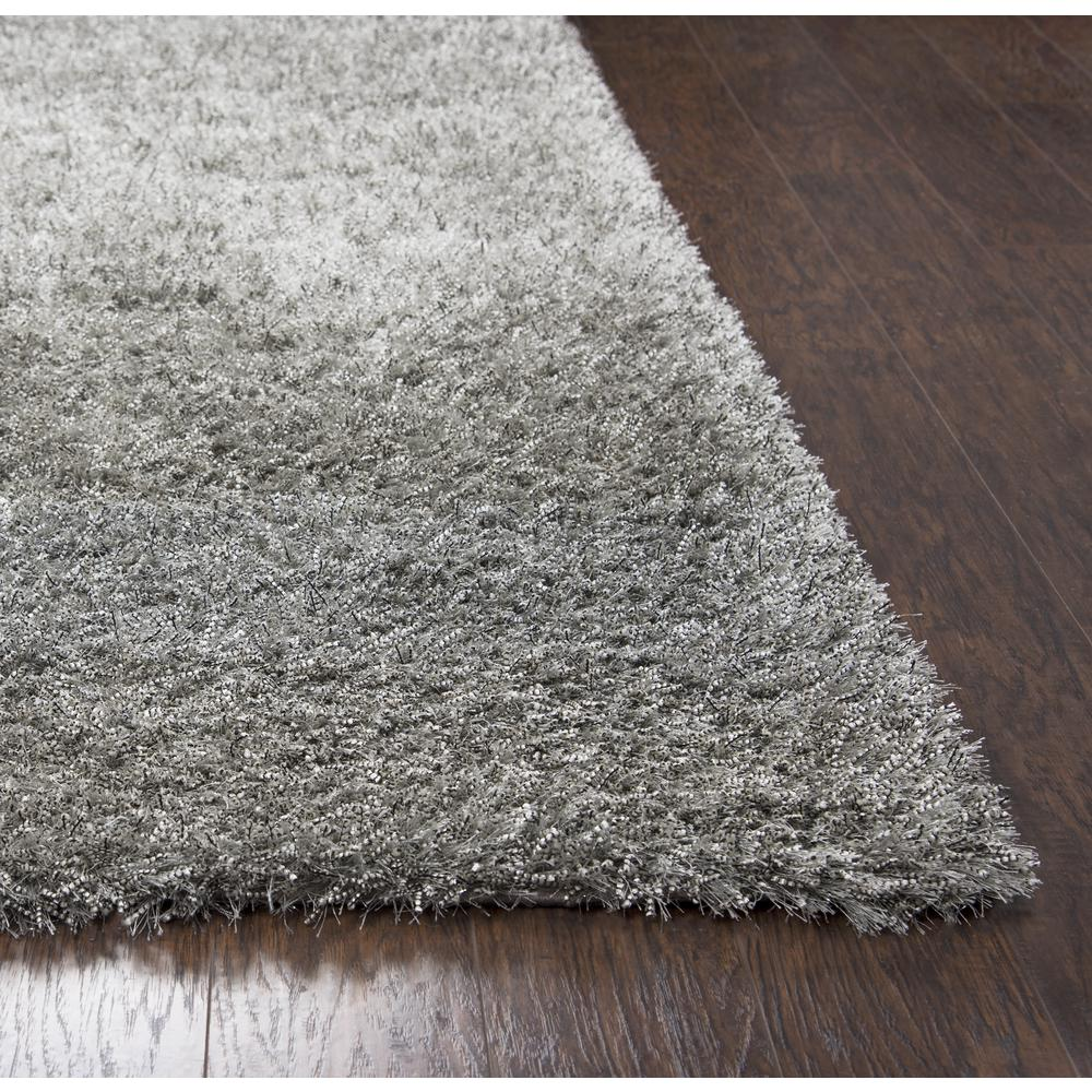 Hand Tufted Cut Pile Polyester/ Lurex Rug, 3' x 3'